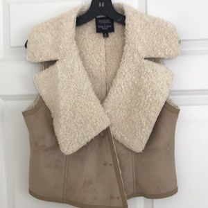 Faux shearling vest